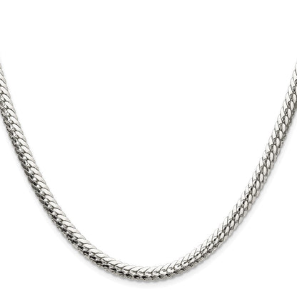 Sterlingsilber Poliert 5.1mm Doppelt Oval Flach Kette