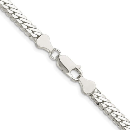 Sterlingsilber Poliert 5.1mm Doppelt Oval Flach Kette