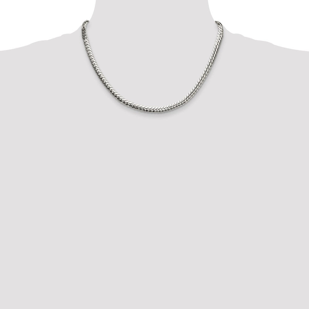 Sterlingsilber Poliert 5.1mm Doppelt Oval Flach Kette