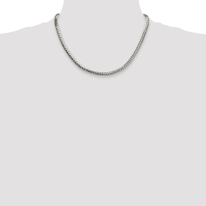 Sterlingsilber Poliert 5.1mm Doppelt Oval Flach Kette