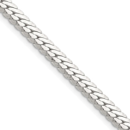 Sterlingsilber Poliert 5.1mm Doppelt Oval Flach Kette