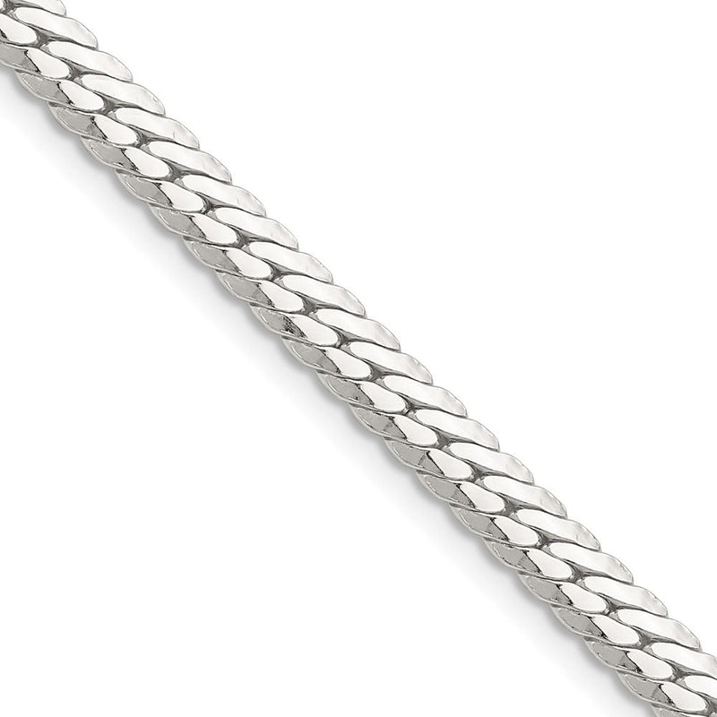 Sterlingsilber Poliert 5.1mm Doppelt Oval Flach Kette