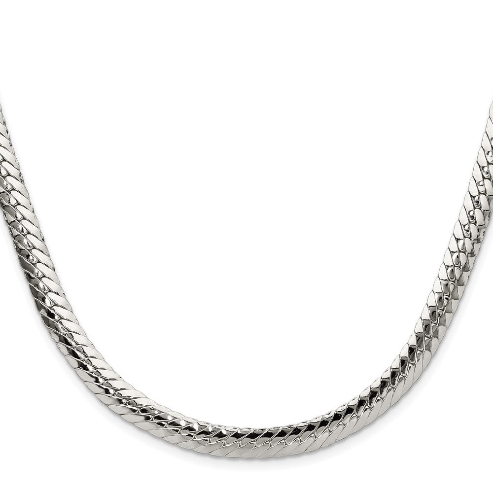 Sterlingsilber Poliert 6.25mm Doppelt Oval Flach Kette