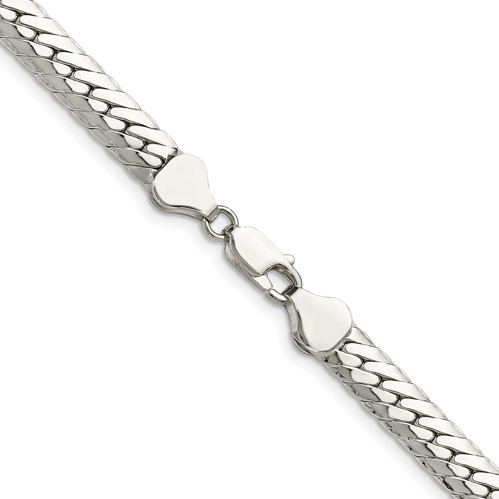 Sterlingsilber Poliert 6.25mm Doppelt Oval Flach Kette