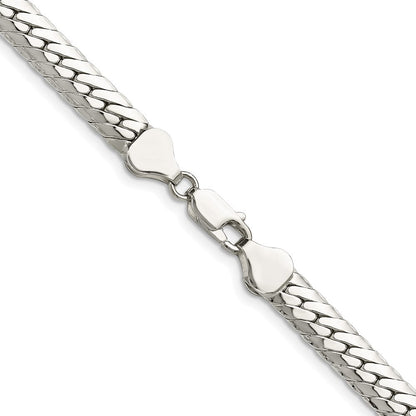 Sterlingsilber Poliert 6.25mm Doppelt Oval Flach Kette