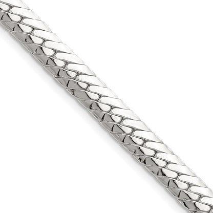 Sterlingsilber Poliert 6.25mm Doppelt Oval Flach Kette