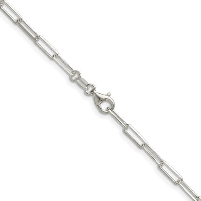 Sterlingsilber 3.1mm Diamantiert Büroklammer Kette