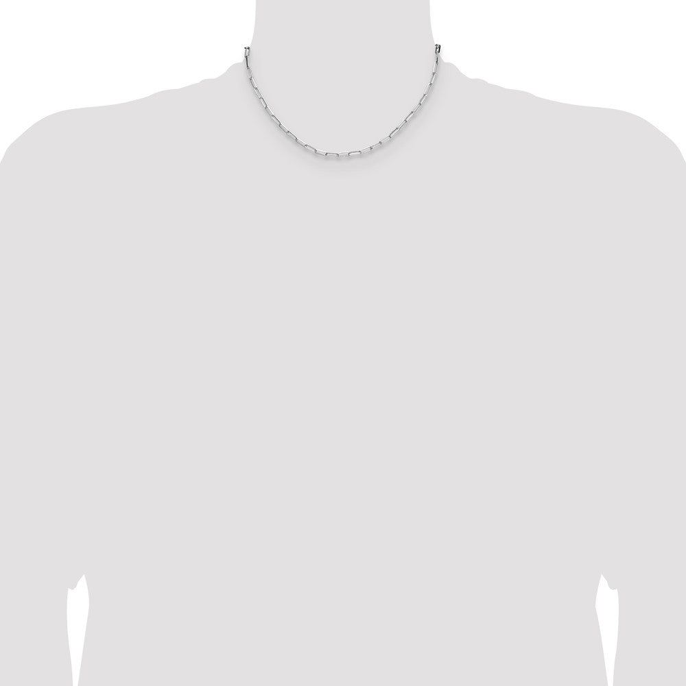 Sterlingsilber 3.1mm Diamantiert Büroklammer Kette
