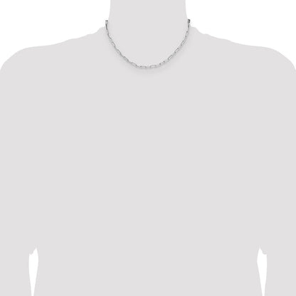 Sterlingsilber 3.1mm Diamantiert Büroklammer Kette