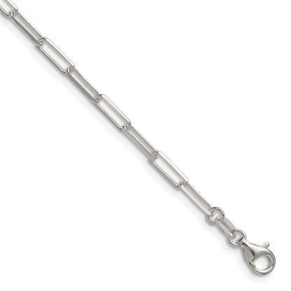 Sterlingsilber 3.1mm Diamantiert Büroklammer Kette