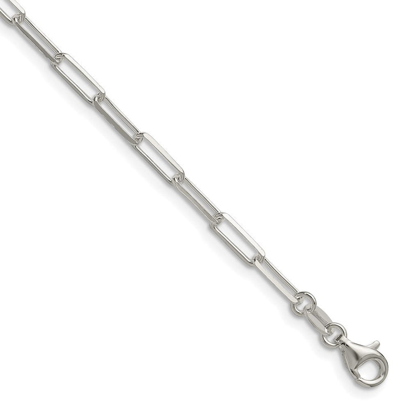 Sterlingsilber 3.1mm Diamantiert Büroklammer Kette