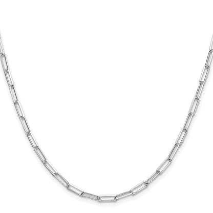 Sterlingsilber Rhodiniert 3.1mm Diamantiert Büroklammer Kette