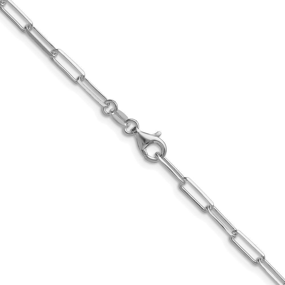 Sterlingsilber Rhodiniert 3.1mm Diamantiert Büroklammer Kette