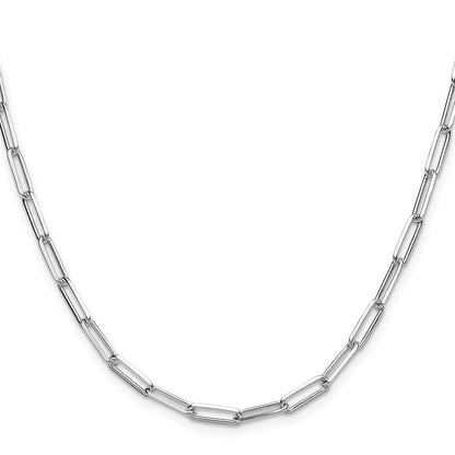 Sterlingsilber 3.5mm Diamantiert Büroklammer Kette