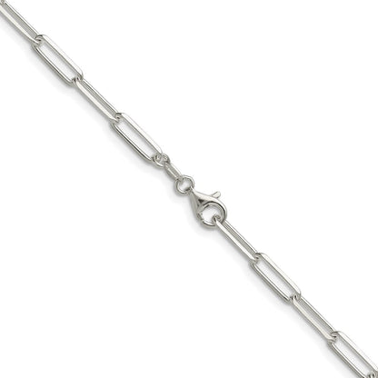 Sterlingsilber 3.5mm Diamantiert Büroklammer Kette