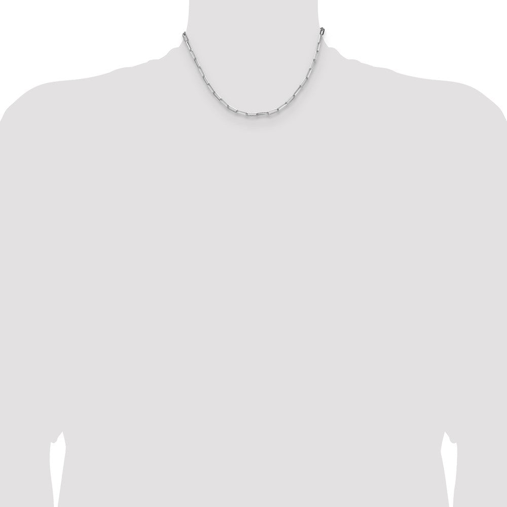 Sterlingsilber 3.5mm Diamantiert Büroklammer Kette