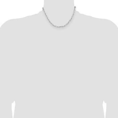 Sterlingsilber 3.5mm Diamantiert Büroklammer Kette
