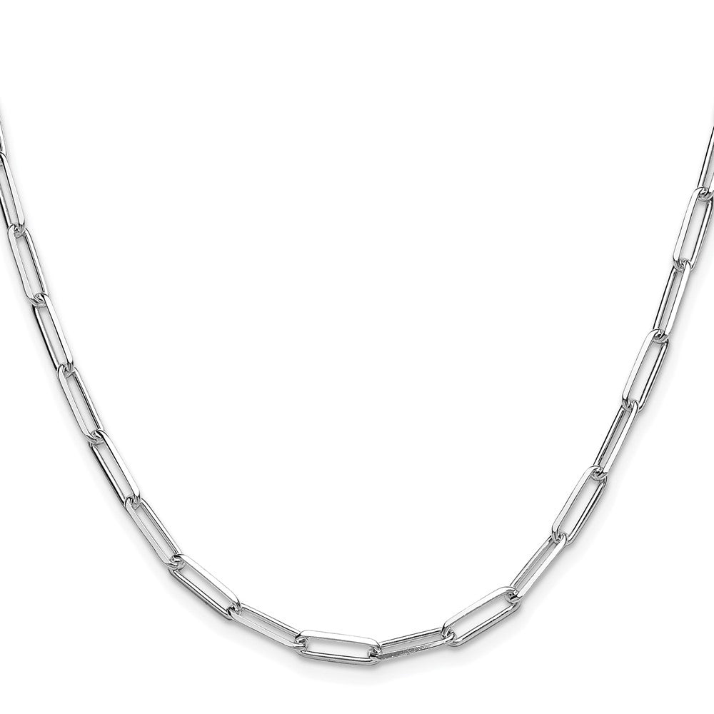 Sterlingsilber Rhodiniert 3.5mm Diamantiert Büroklammer Kette