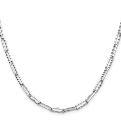 Sterlingsilber Rhodiniert 3.5mm Diamantiert Büroklammer Kette