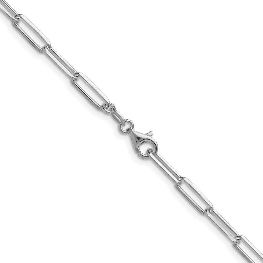 Sterlingsilber Rhodiniert 3.5mm Diamantiert Büroklammer Kette