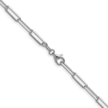 Sterlingsilber Rhodiniert 3.5mm Diamantiert Büroklammer Kette