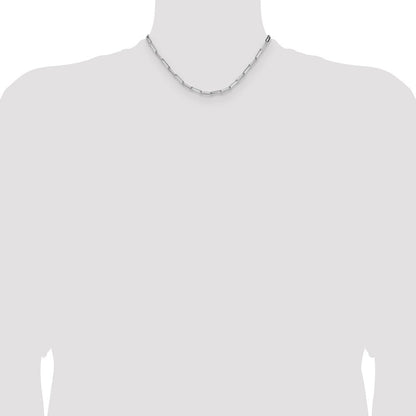 Sterlingsilber Rhodiniert 3.5mm Diamantiert Büroklammer Kette