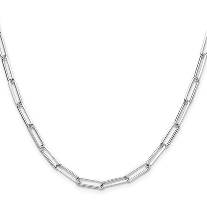 Sterlingsilber 4.4mm Diamantiert Büroklammer Kette