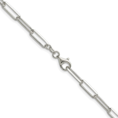 Sterlingsilber 4.4mm Diamantiert Büroklammer Kette