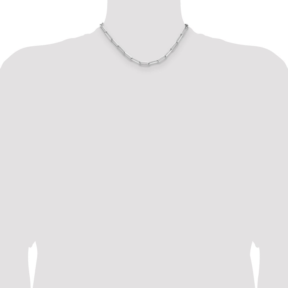 Sterlingsilber 4.4mm Diamantiert Büroklammer Kette