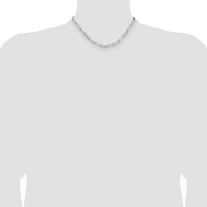 Sterlingsilber 4.4mm Diamantiert Büroklammer Kette