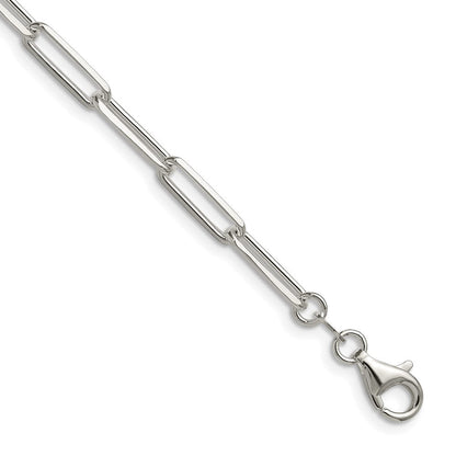 Sterlingsilber 4.4mm Diamantiert Büroklammer Kette