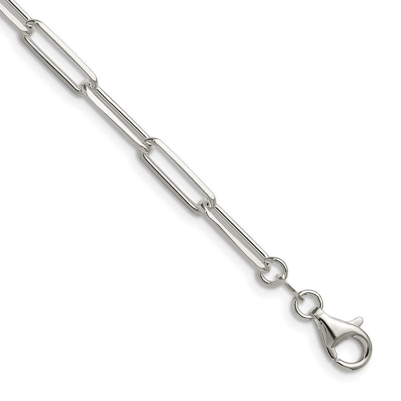 Sterlingsilber 4.4mm Diamantiert Büroklammer Kette