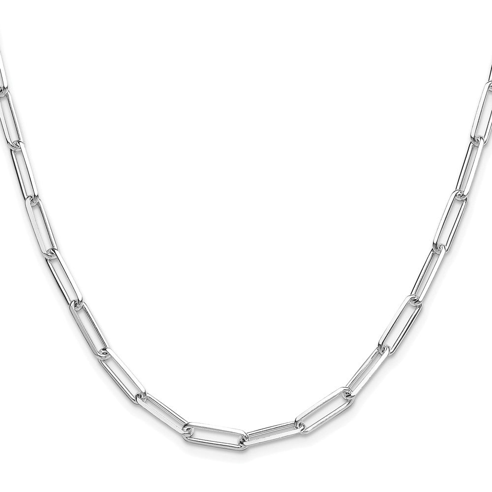 Sterlingsilber Rhodiniert 4.4mm Diamantiert Büroklammer Kette