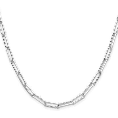 Sterlingsilber Rhodiniert 4.4mm Diamantiert Büroklammer Kette