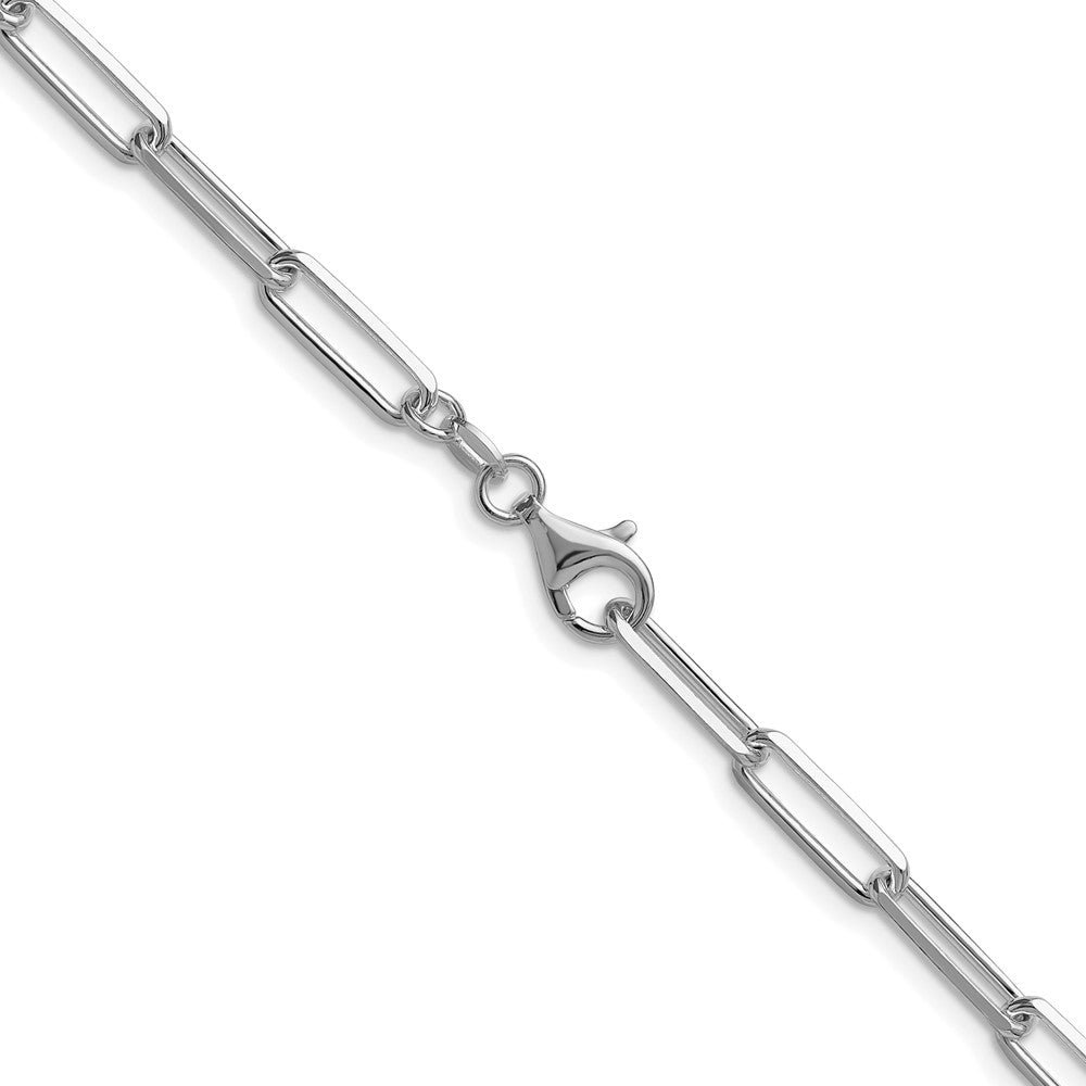 Sterlingsilber Rhodiniert 4.4mm Diamantiert Büroklammer Kette