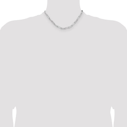 Sterlingsilber Rhodiniert 4.4mm Diamantiert Büroklammer Kette