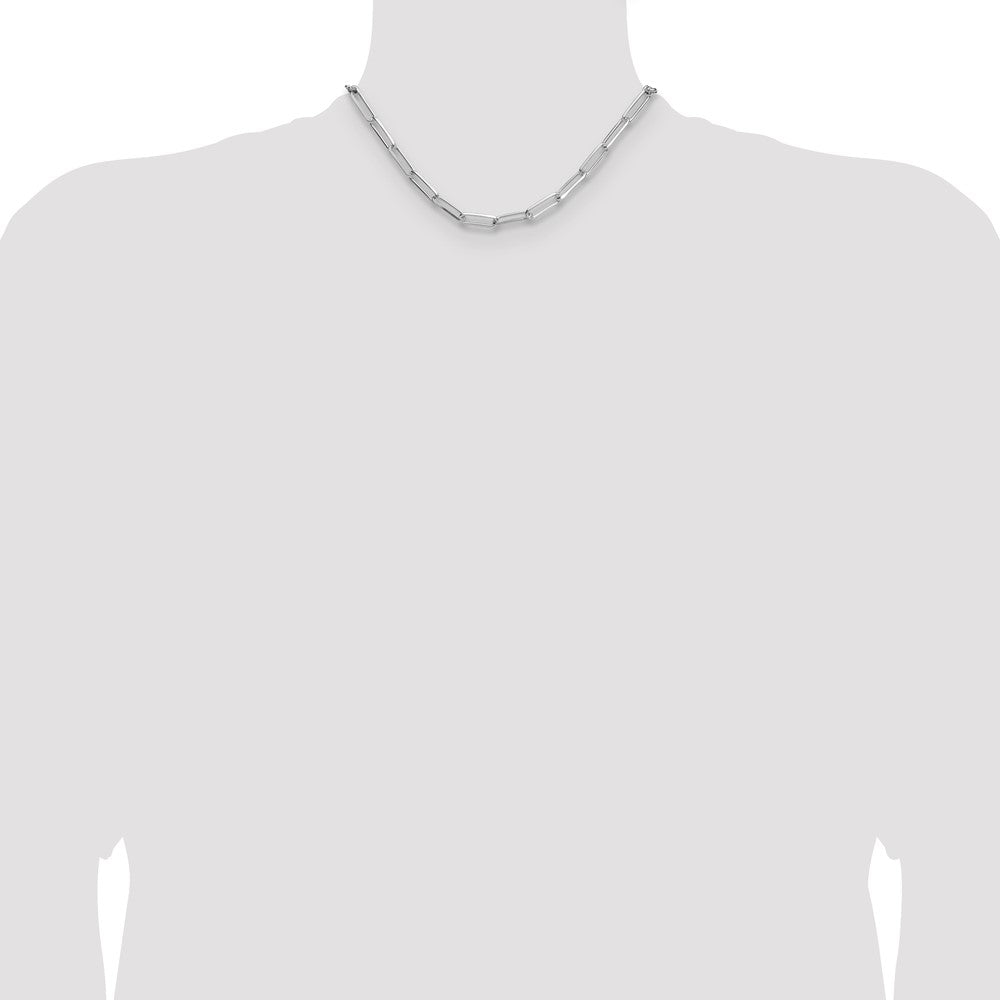 Sterlingsilber 5.5mm Diamantiert Büroklammer Kette