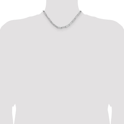 Sterlingsilber 5.5mm Diamantiert Büroklammer Kette