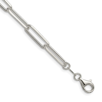 Sterlingsilber 5.5mm Diamantiert Büroklammer Kette