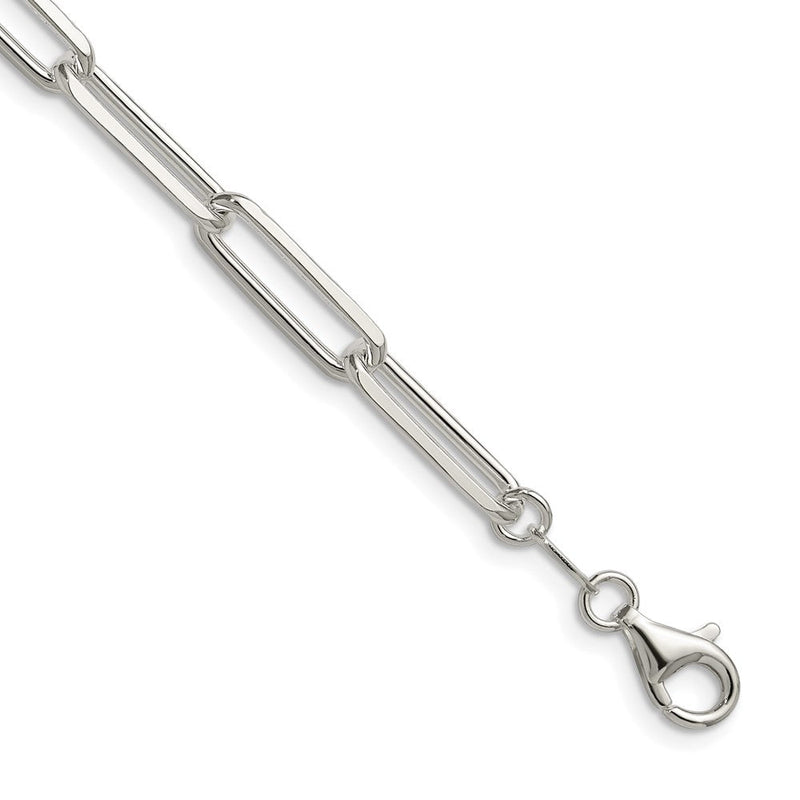 Sterlingsilber 5.5mm Diamantiert Büroklammer Kette