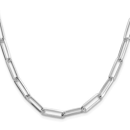 Sterlingsilber Rhodiniert 5.5mm Diamantiert Büroklammer Kette