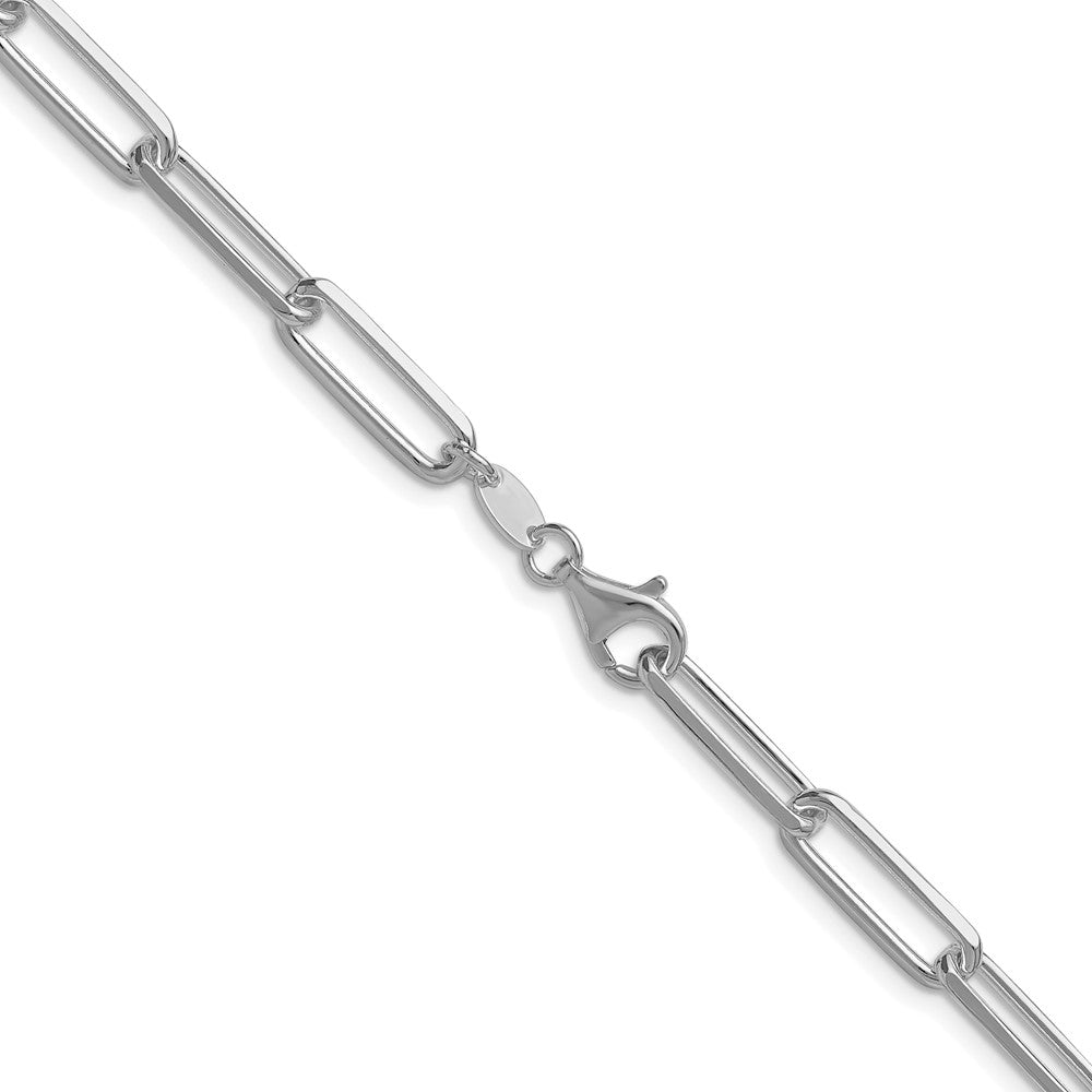 Sterlingsilber Rhodiniert 5.5mm Diamantiert Büroklammer Kette