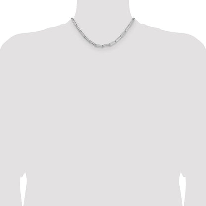 Sterlingsilber Rhodiniert 5.5mm Diamantiert Büroklammer Kette