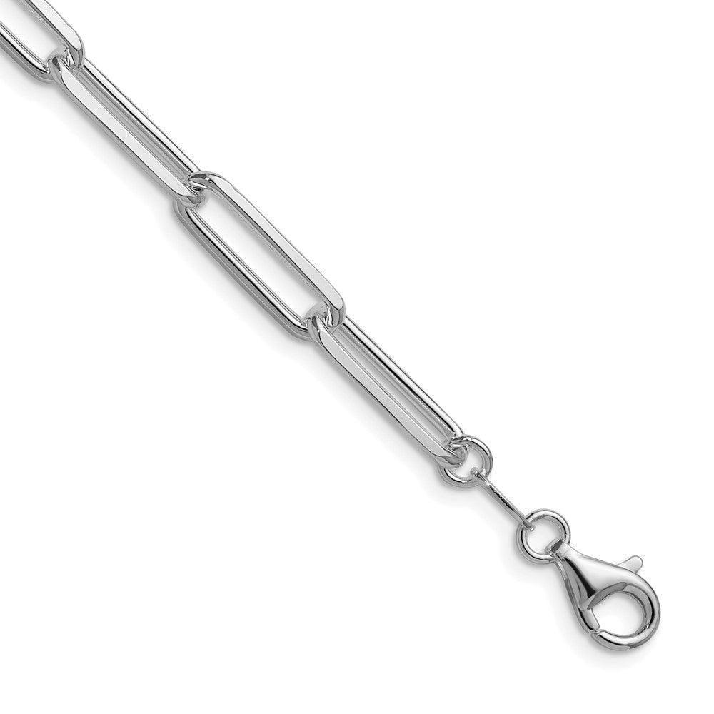 Sterlingsilber Rhodiniert 5.5mm Diamantiert Büroklammer Kette