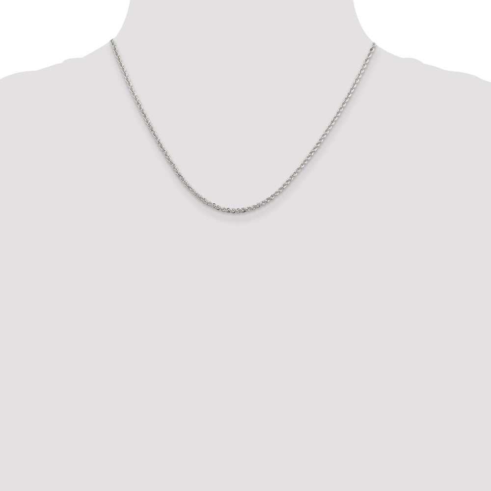 Sterlingsilber Rhodiniert 2.3mm Massiv Kordel Halskette