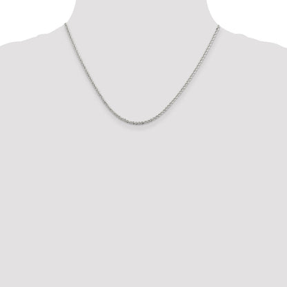 Sterlingsilber Rhodiniert 2.3mm Massiv Kordel Halskette