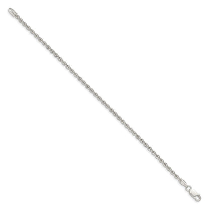 Sterlingsilber 2.5mm Massiv Kordel Kette Fußkettchen