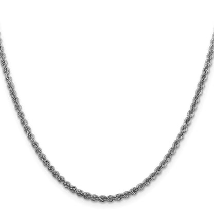 Sterlingsilber Rhodiniert 2.5mm Massiv Kordel Halskette
