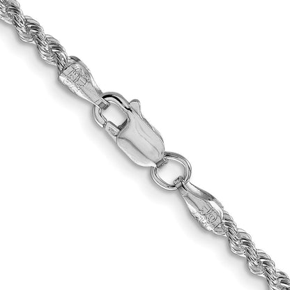 Sterlingsilber Rhodiniert 2.5mm Massiv Kordel Halskette