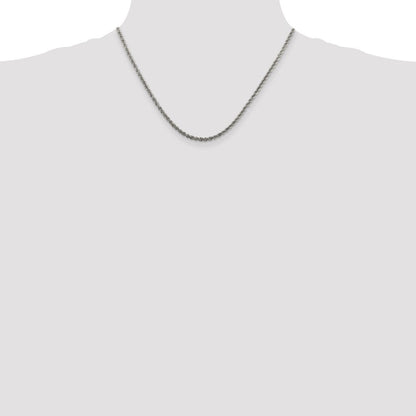 Sterlingsilber Rhodiniert 2.5mm Massiv Kordel Halskette